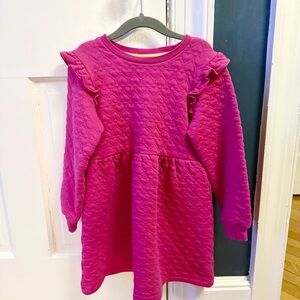 Mini Boden Pink Heart Sweatshirt Dress 7-8